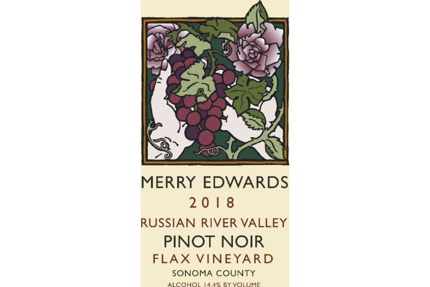 Merry Edwards Pinot Noir Flax Vineyard Russian River Valley 2018 750mL Bottle