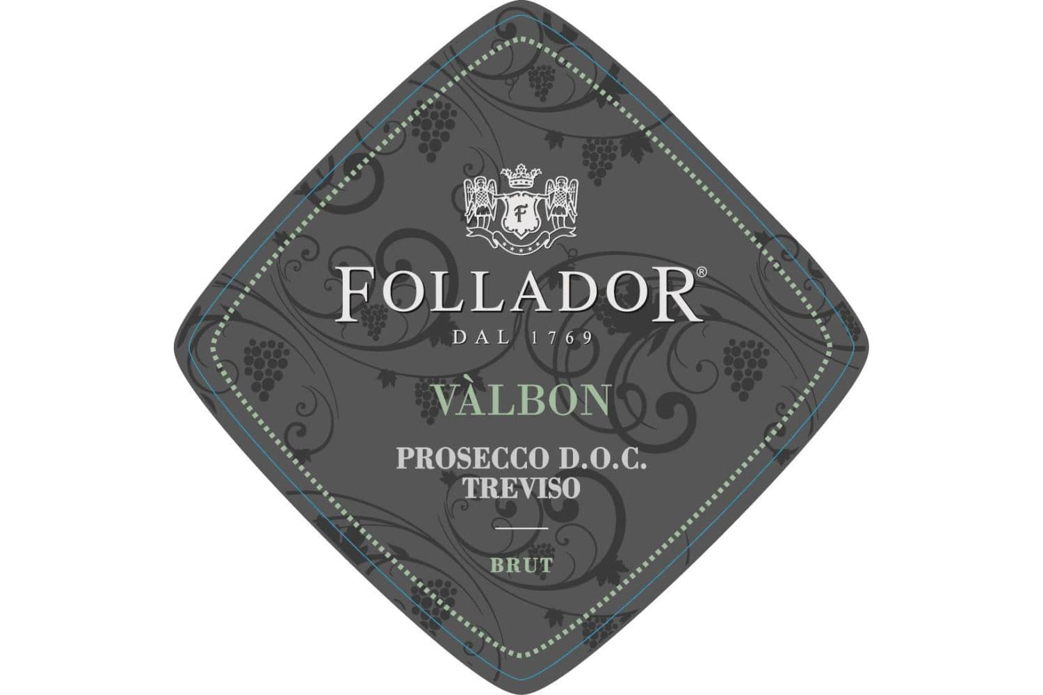 Follador Prosecco Valbon Treviso Brut 2022 750mL Bottle