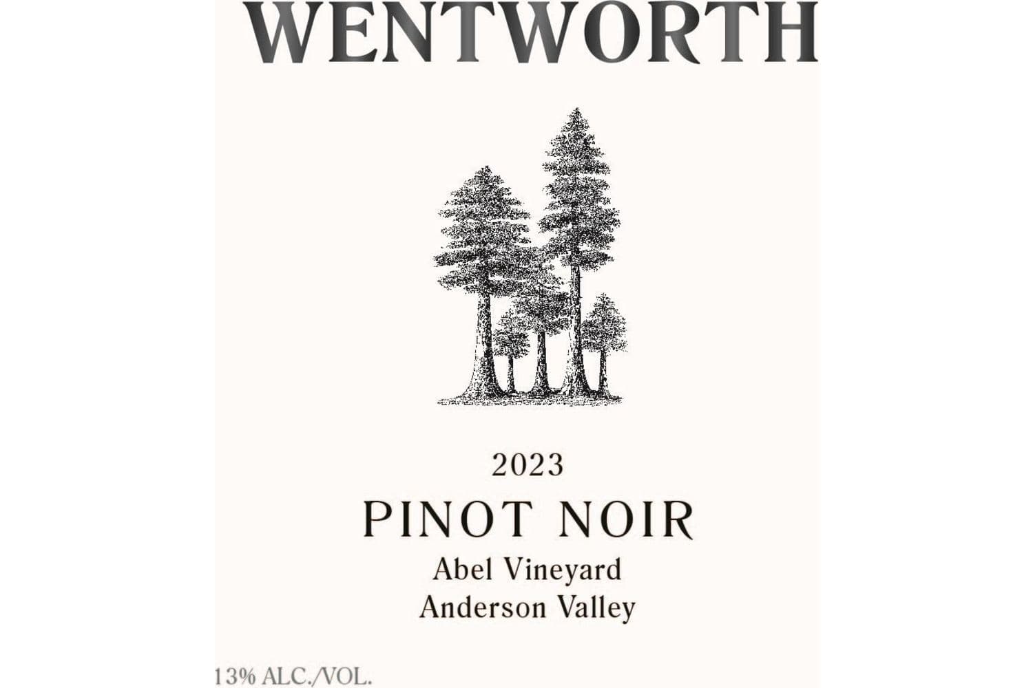 Wentworth Vineyard and Ranch Pinot Noir Abel Vineyard Anderson Valley 2023 750mL Bottle