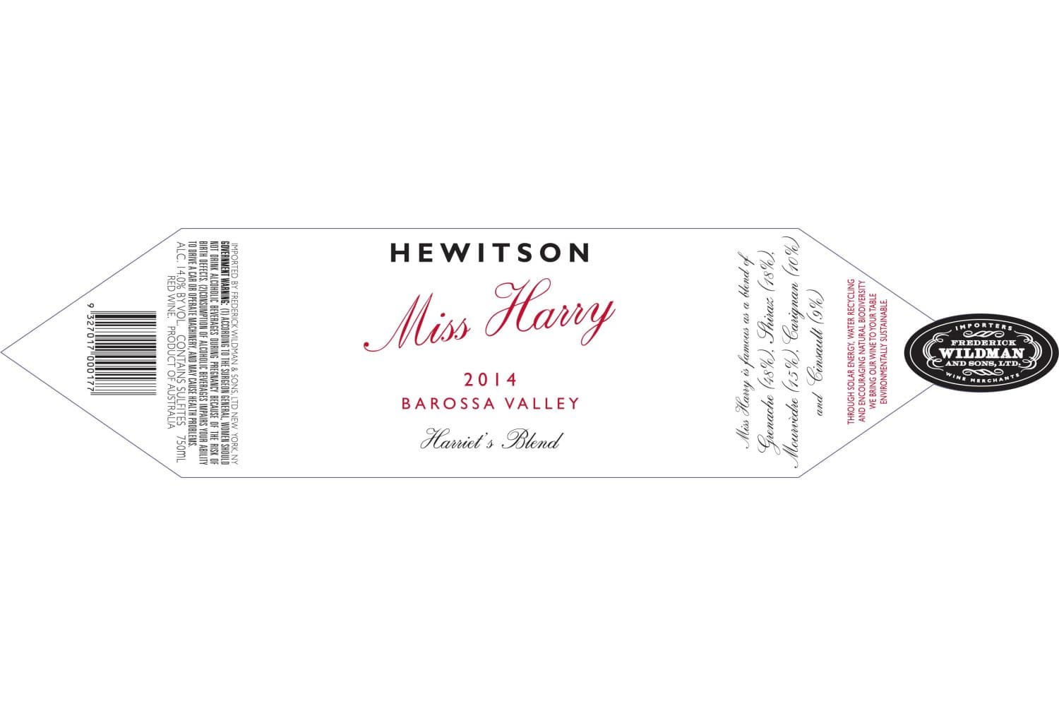 Hewitson Miss Harry Red 2023 750mL Bottle