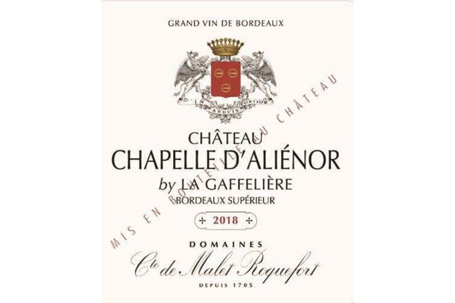 Chateau Chapelle D'Alienor 18 BORDEAUX SUPERIEUR 2018 750mL Bottle