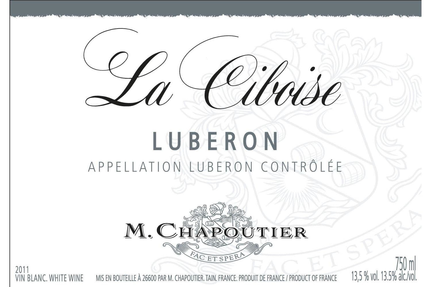 M. Chapoutier Luberon La Ciboise Blanc 2016 750mL Bottle