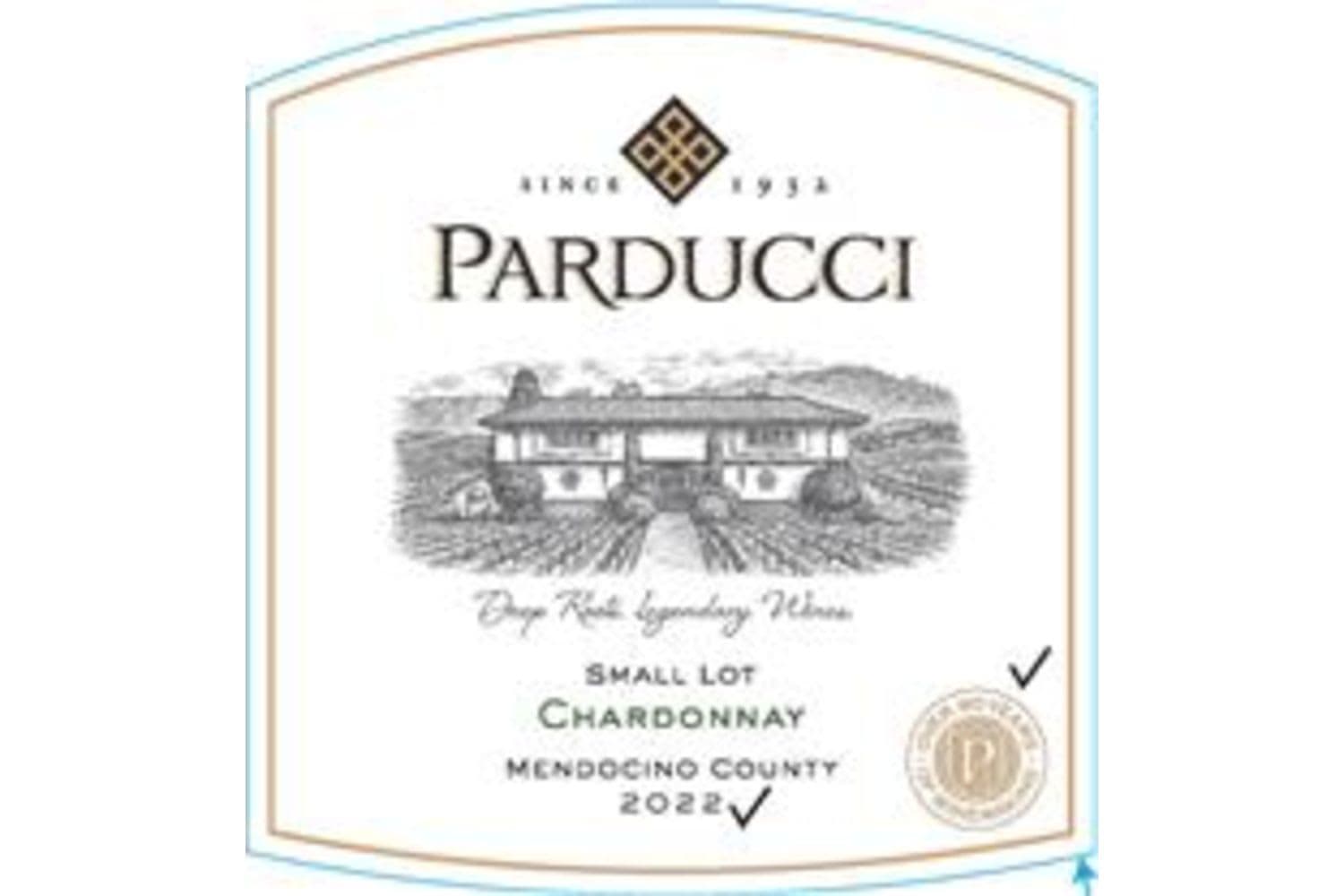 Parducci Wines Chardonnay Small Lot Mendocino County 2023 750mL Bottle