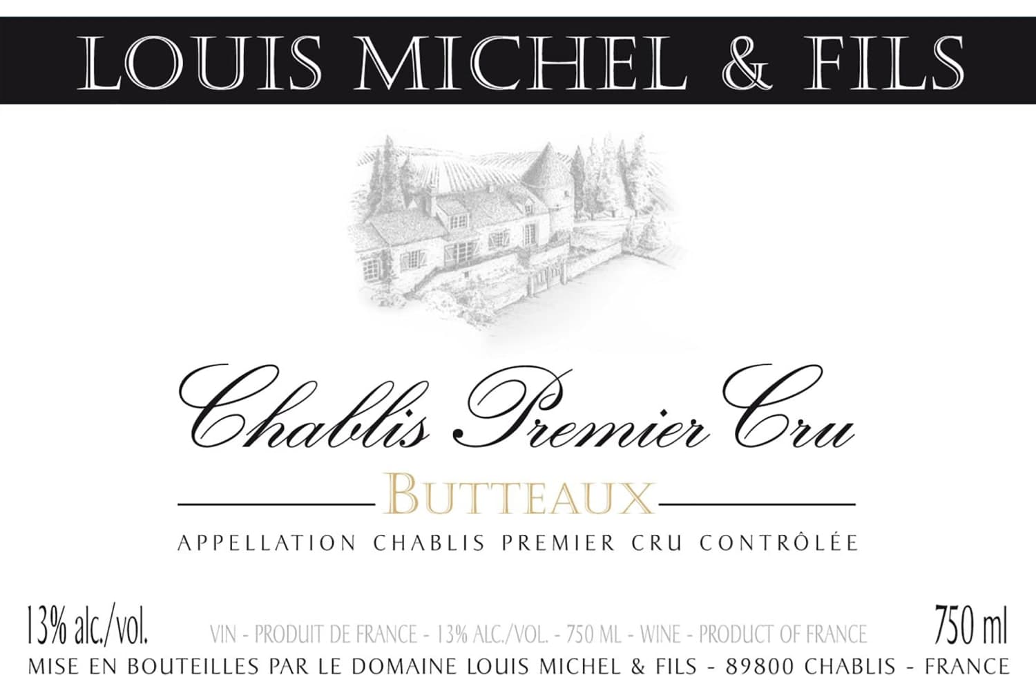 Domaine Louis Michel et Fils Chablis 1er Cru Butteaux 2022 750mL Bottle