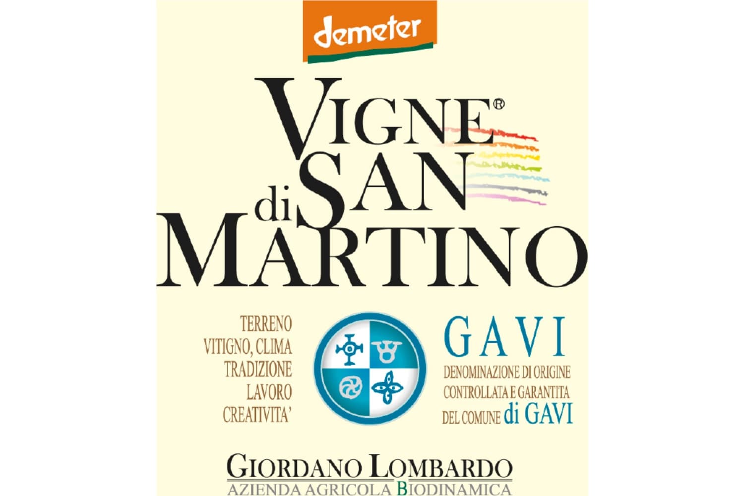 Giordano Lombardo Vigne di San Martino Gavi di Gavi Cortese 2015 750mL Bottle