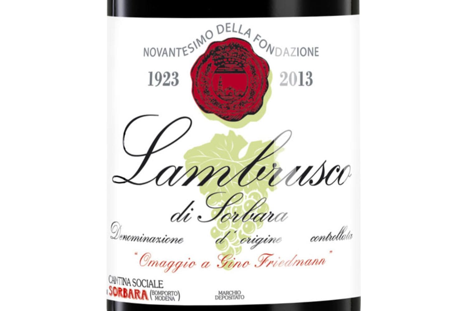 Carpi e Sorbara Lambrusco Agino Friedmanna Dop Secco 2024 750mL Bottle
