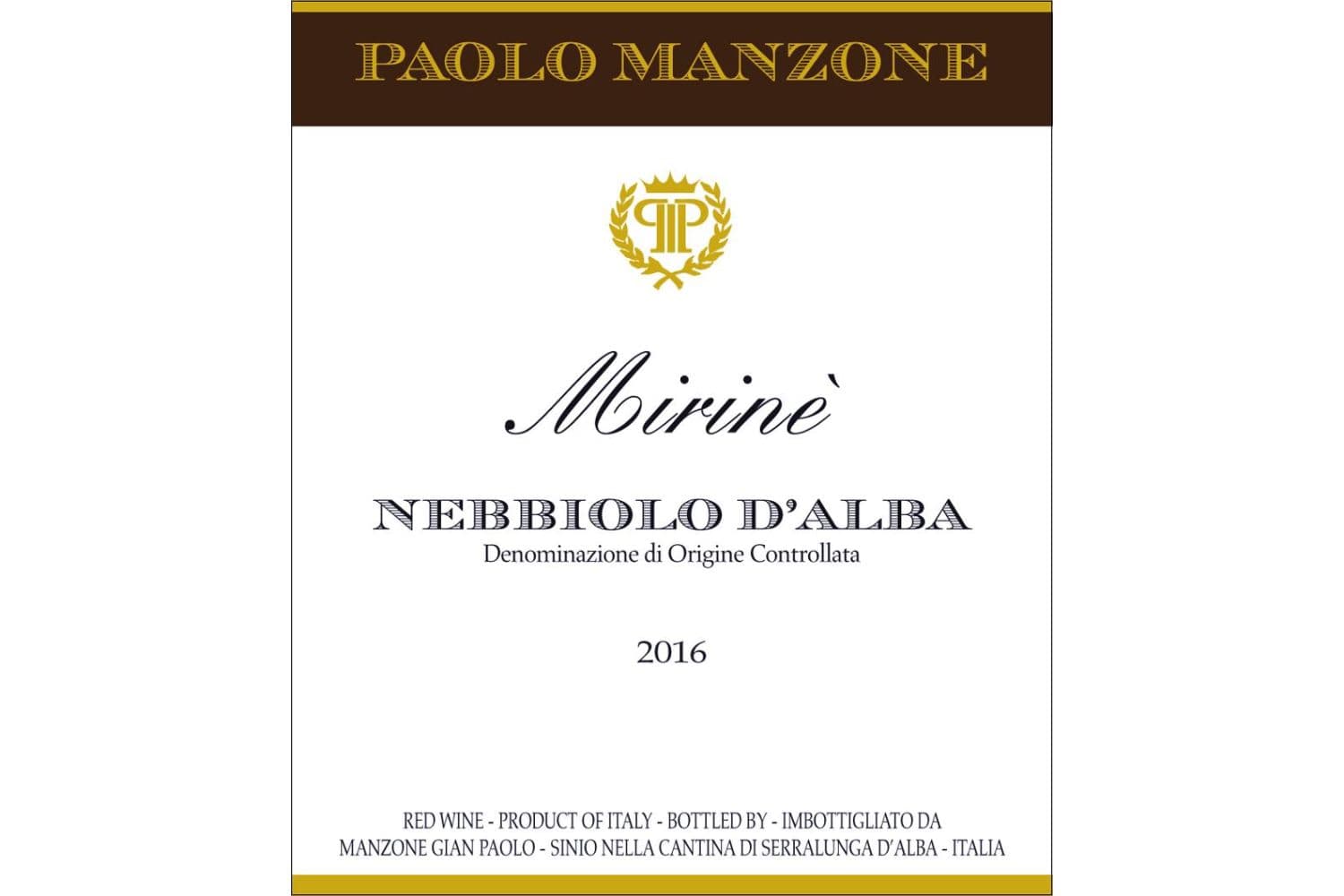 Paolo Manzone Nebbiolo d'Alba Mirine 2021 750mL Bottle