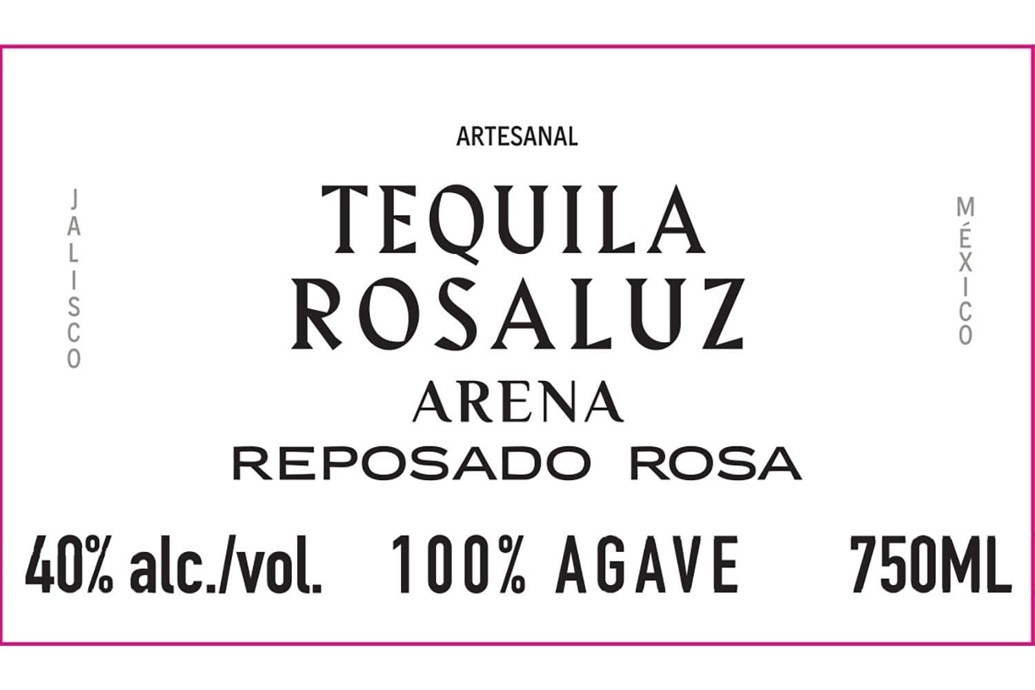 Tequila Rosaluz Arena Rosa Reposado Tequila 100% de Agave 80 Proof 750mL Bottle