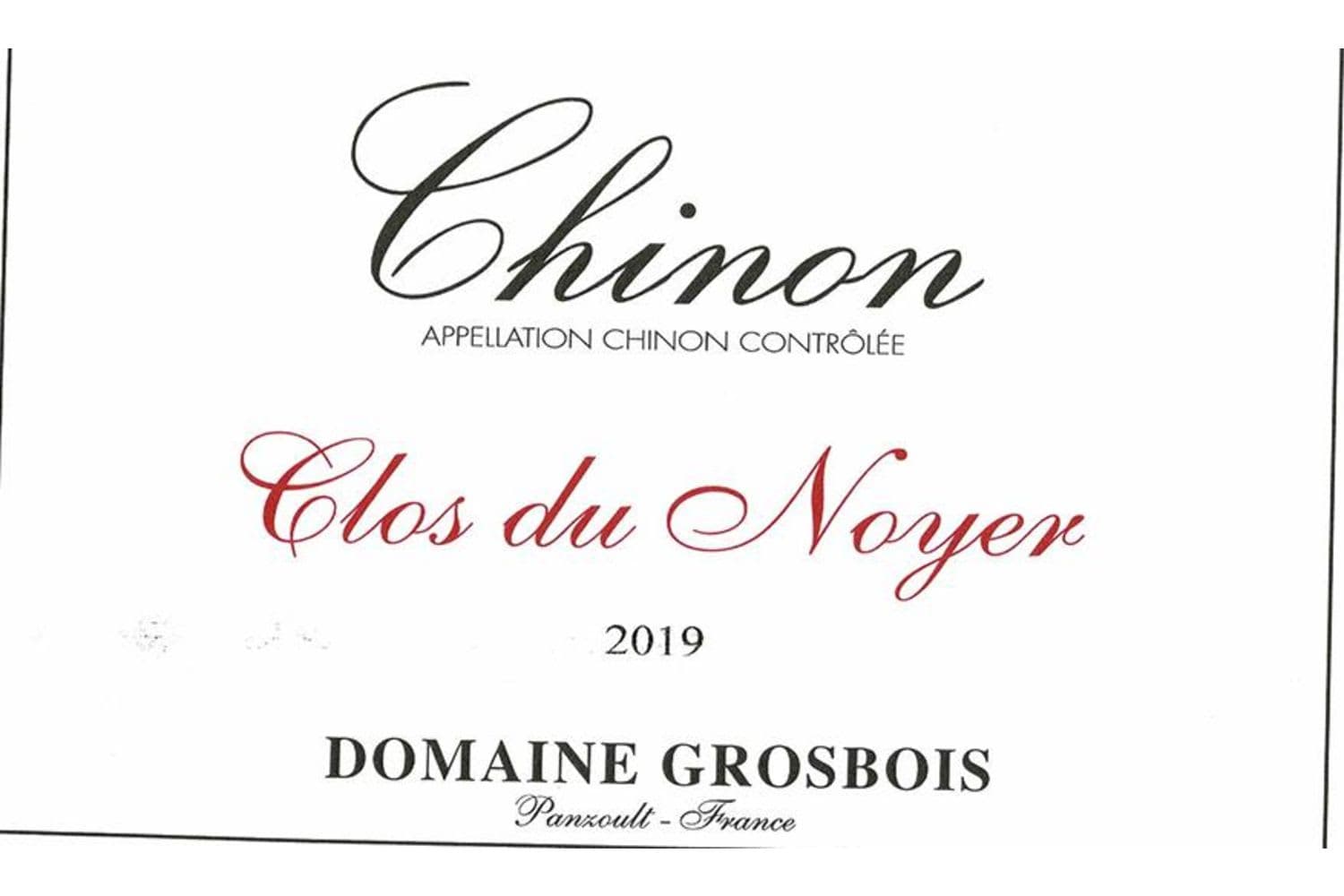 Domaine Grosbois Chinon Clos Du Noyer 2020 750mL Bottle