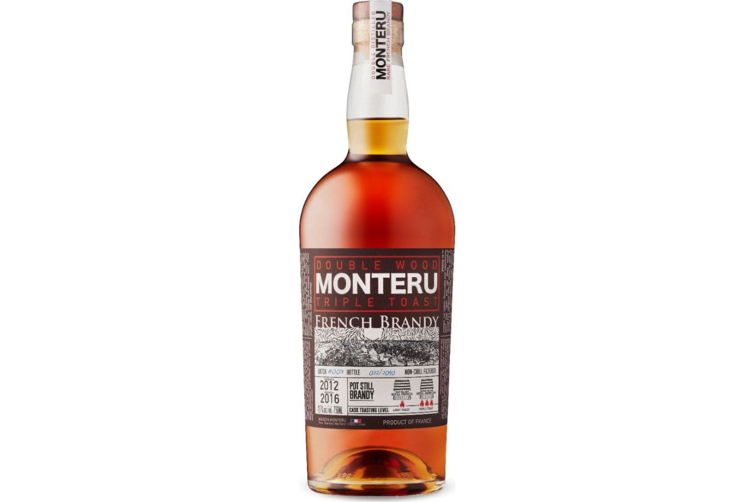 Monteru Double Wood Triple Toast French Brandy 750mL Bottle