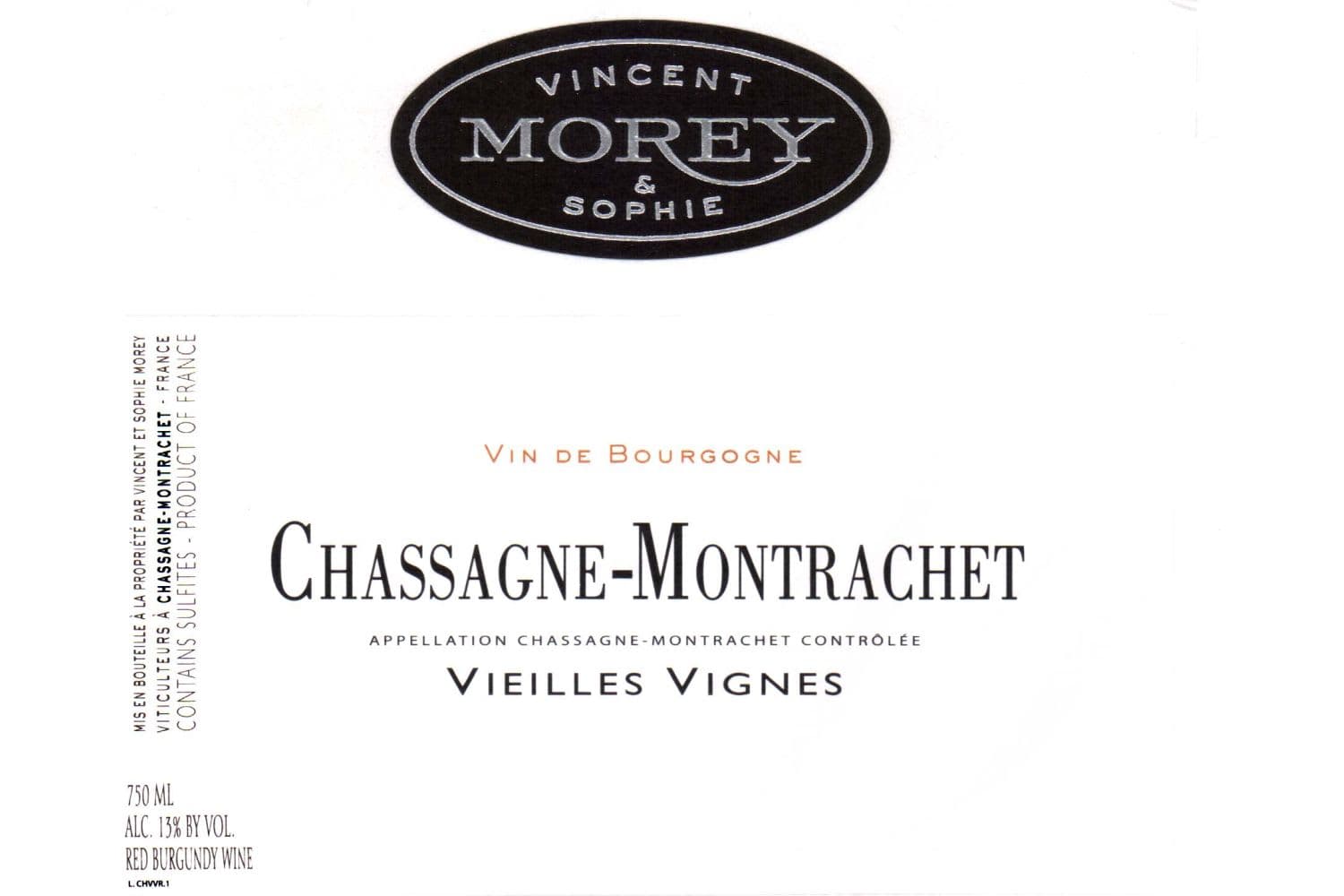 Vincent & Sophie Morey Chassagne-Montrachet Vieilles Vignes Rouge 2022 750mL Bottle