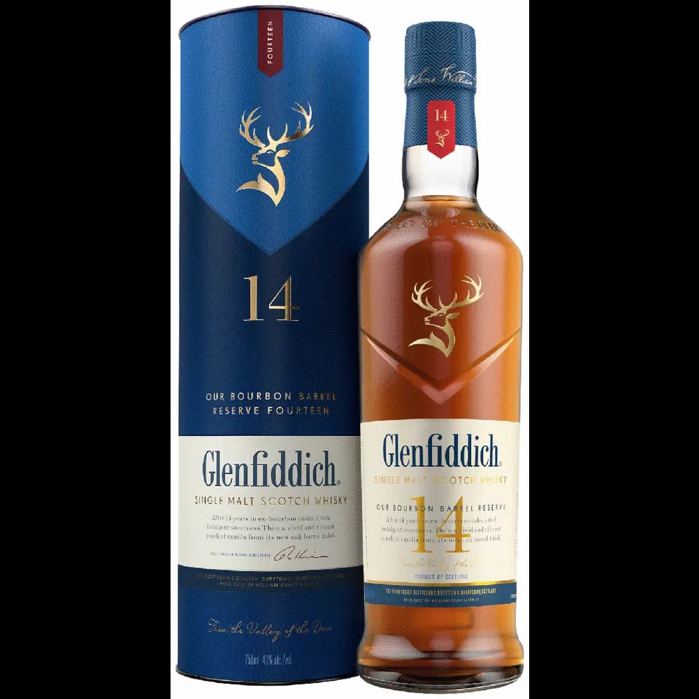 Glenfiddich 14 Year Old Bourbon Barrel Reserve Single Malt Scotch Whisky 750mL Bottle