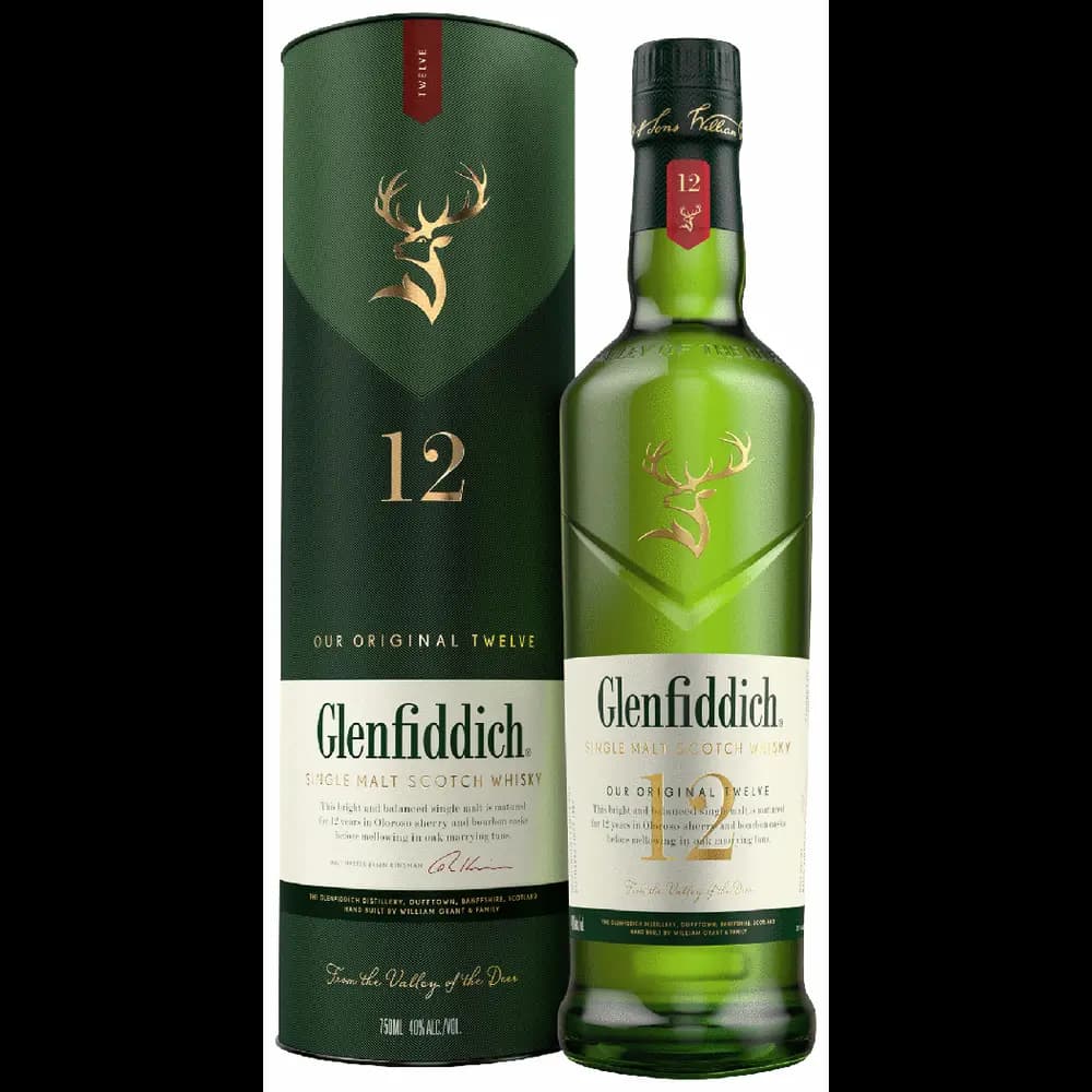 Glenfiddich 12 Year Old Single Malt Scotch Whisky 1L Bottle