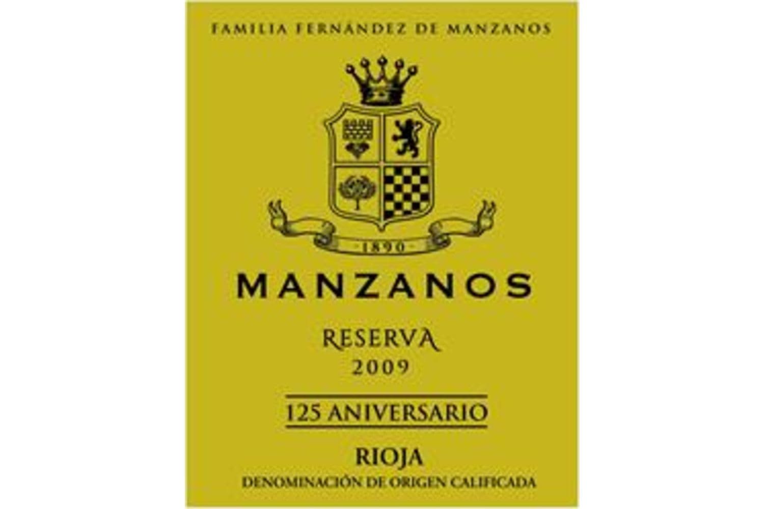 Bodegas Manzanos Rioja 125 Aniversario Reserva 2009 750mL Bottle