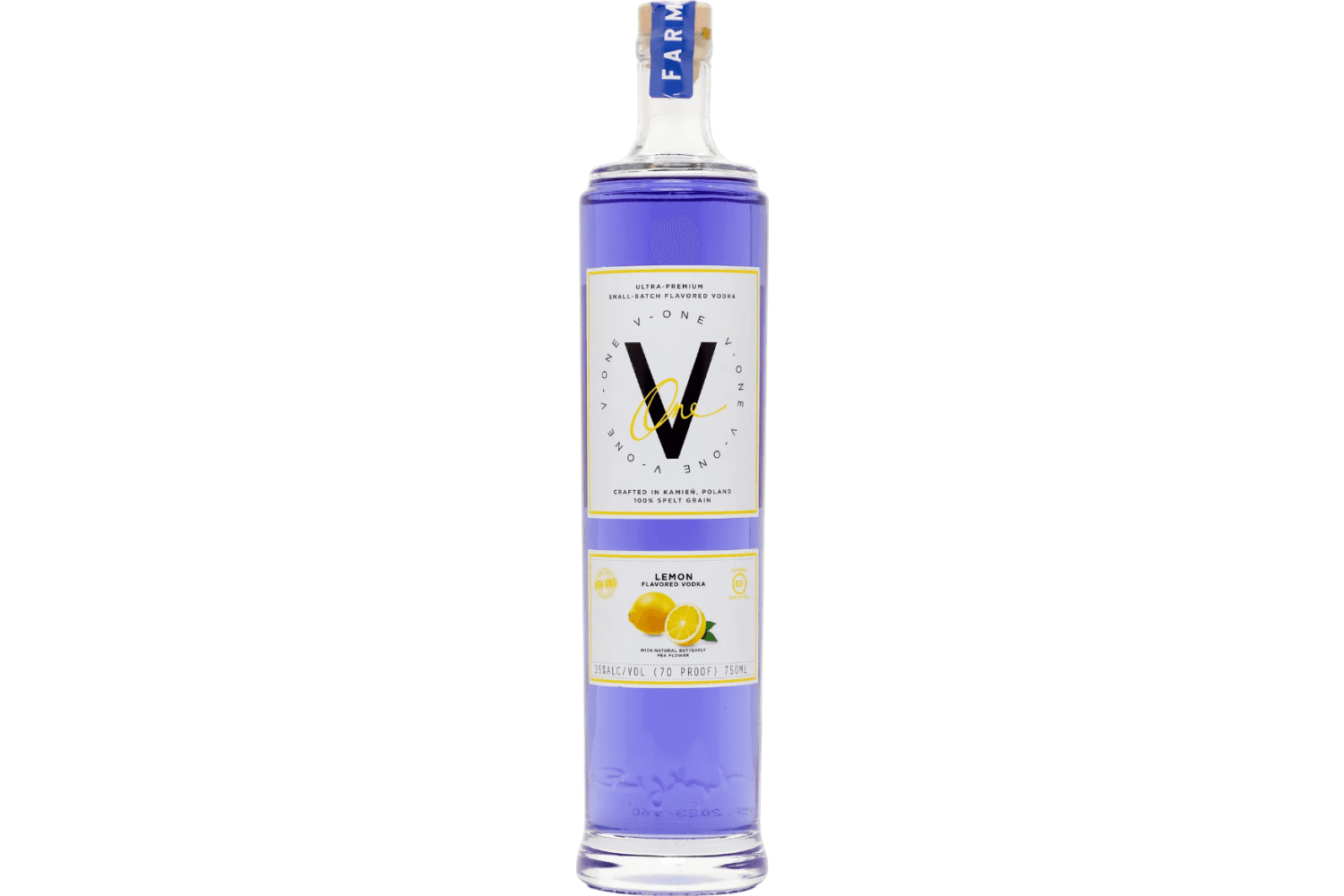 V-One Vodka Ultra-Premium Small Batch Lemon Flavored Vodka 750mL Bottle