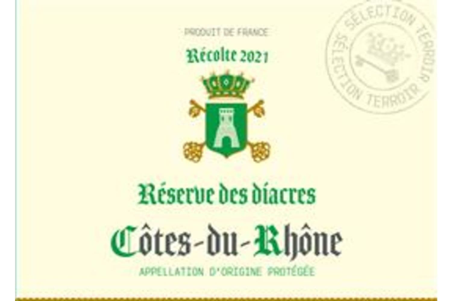 Reserve des Diacres Cotes du Rhone Blanc 750mL Bottle