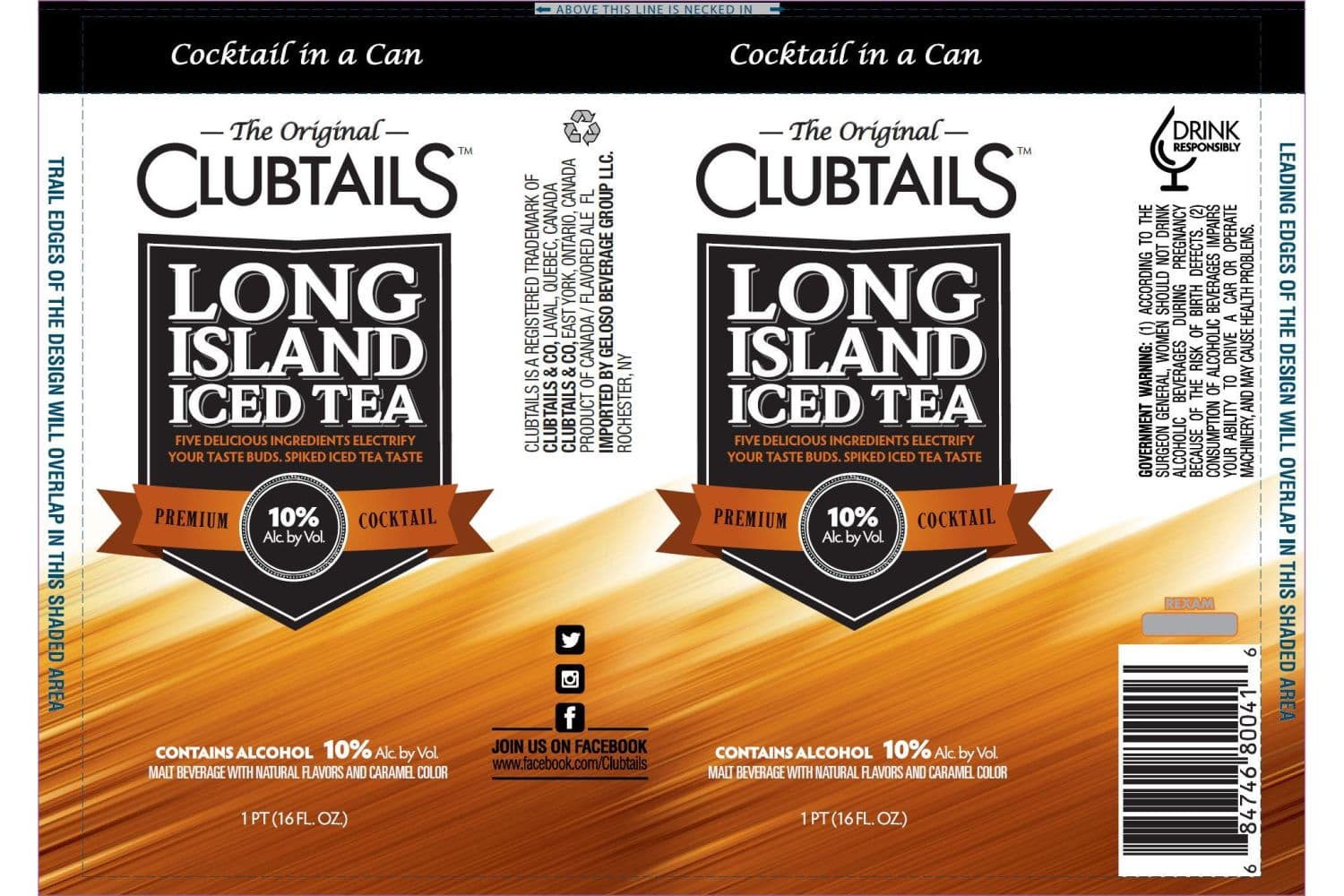 Clubtails Long Island Iced Tea Premium Cocktail 24oz Can
