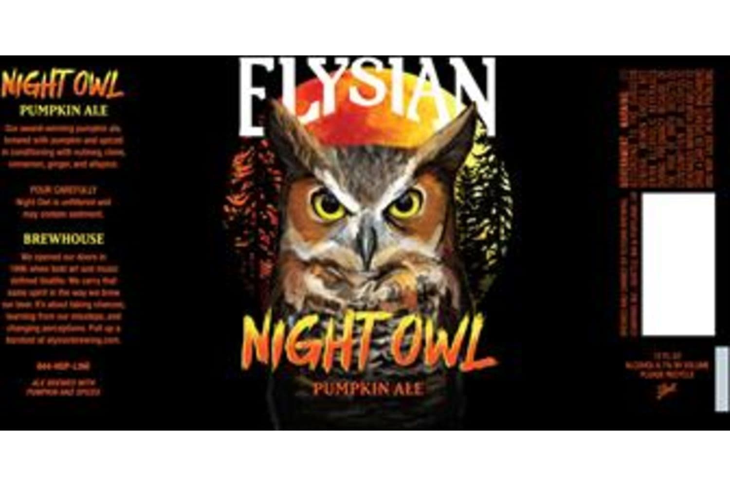 Elysian Brewing Night Owl Pumpkin Ale 12oz 6 Pack Bottle