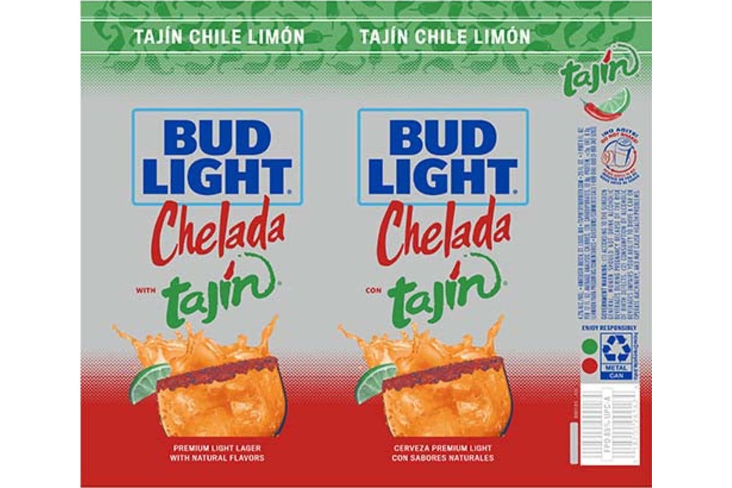 Bud Light Chelada Tajin Chile Limon 25oz Can